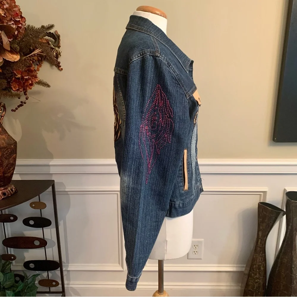 Platinum Plush Women's Embroidered Denim Jacket | Size XL | Denim | Style #9850 - Picture 4 of 11